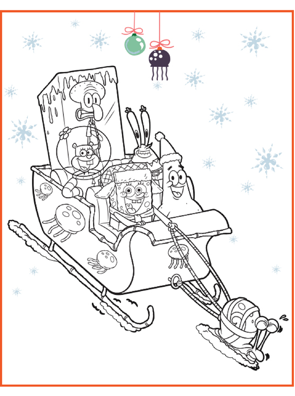 Spongebob Christmas Coloring Pages